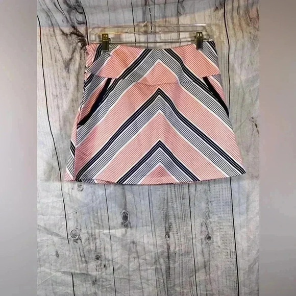 Adidas Golf  Women Small Chevron Print Pink And Blue Striped Tennis Skort - Picture 1 of 7